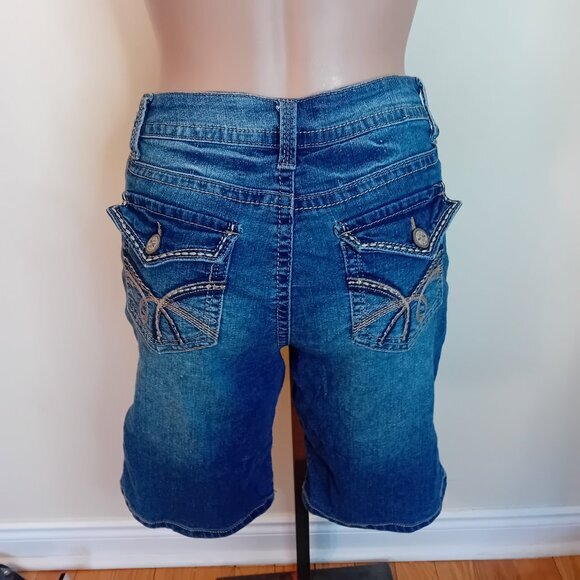 Teens Juniors No Boundaries‎ Denim Bermuda Shorts Embellished Pockets Casual 13 - Picture 5 of 16